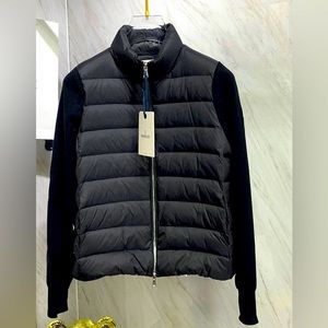 Moncler mixed media cardigan, worn only once, have original tags and duster bag